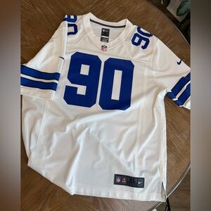Nike NFL Dallas cowboys white jersey blue numbers Demarcus Lawrence 90